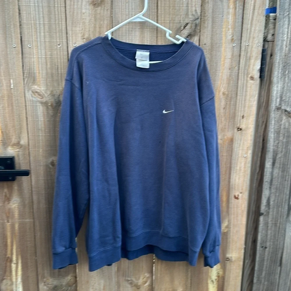 Vintage 90s Nike swoosh sweatshirt pullover grey tag size XL baggy
